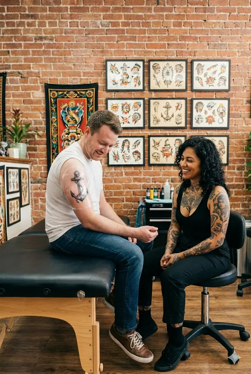 Tattoo artist consultation